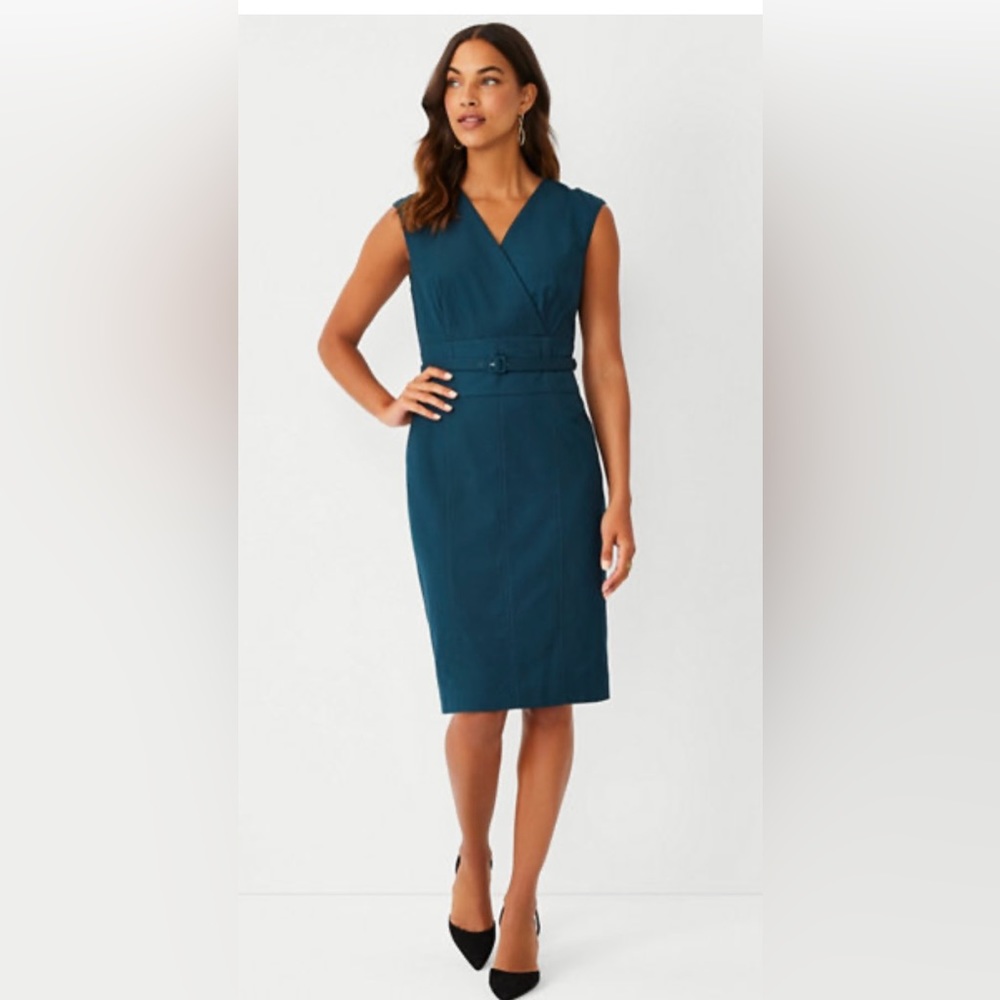 Ann Taylor Wrap Belted Sheath Dress